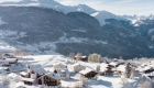 Skigebied van Brigels Waltensburg Andiast in de sneeuw.